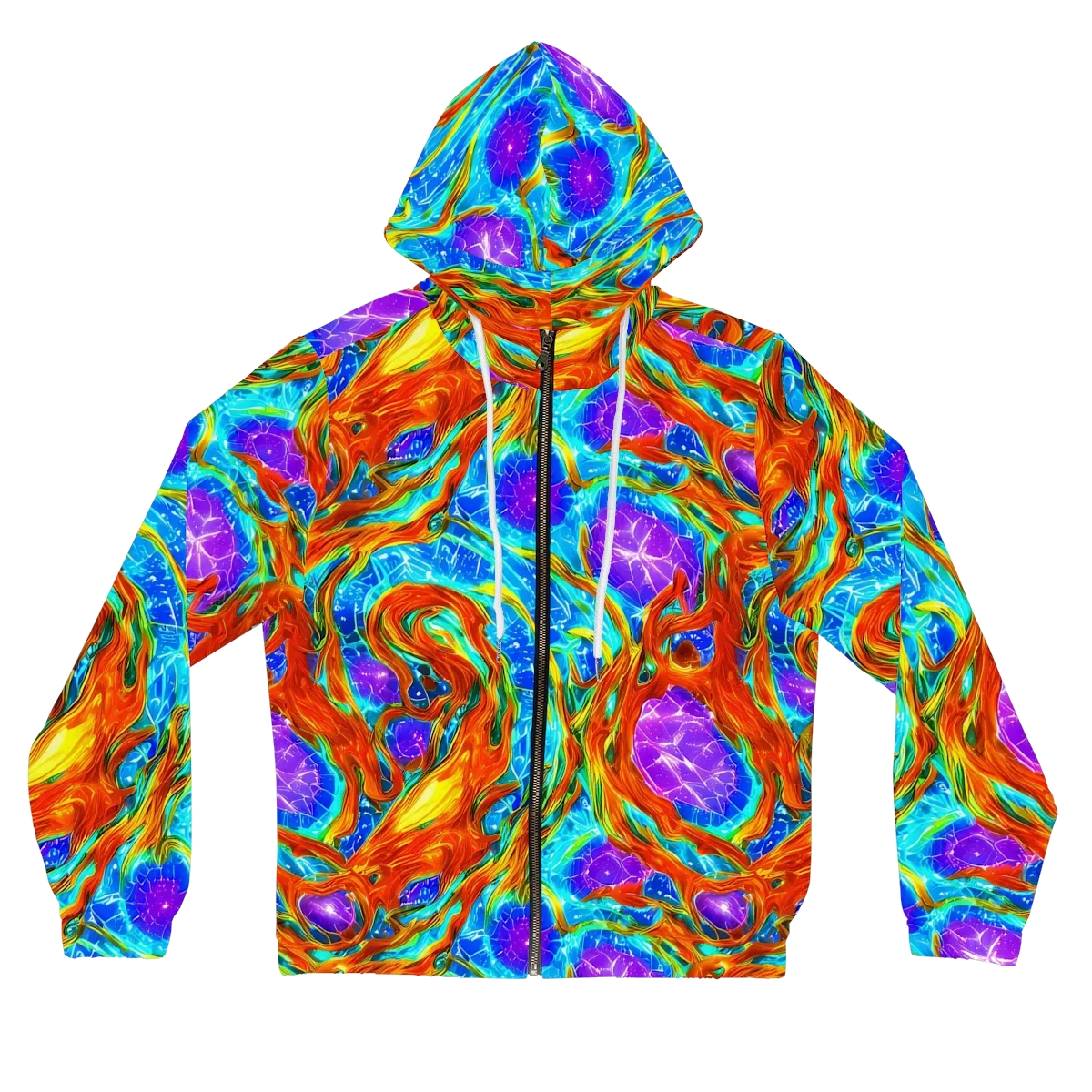 Prismatic Inferno on Women's Full-Zip Hoodie — Front