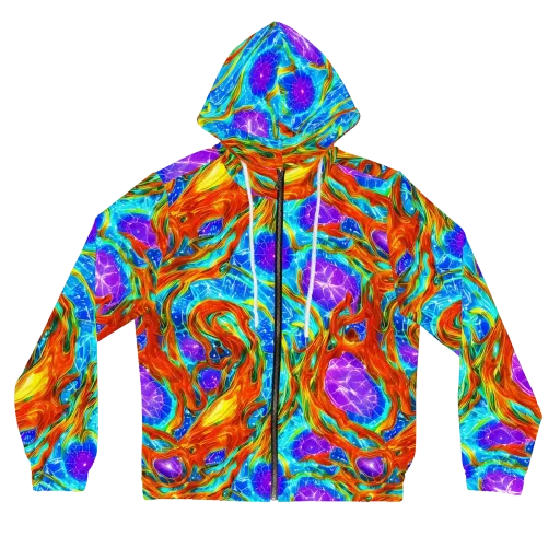 Prismatic Inferno on a Women's Full-Zip Hoodie