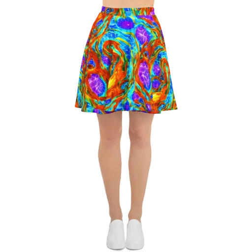 Prismatic Inferno on a Skater Skirt