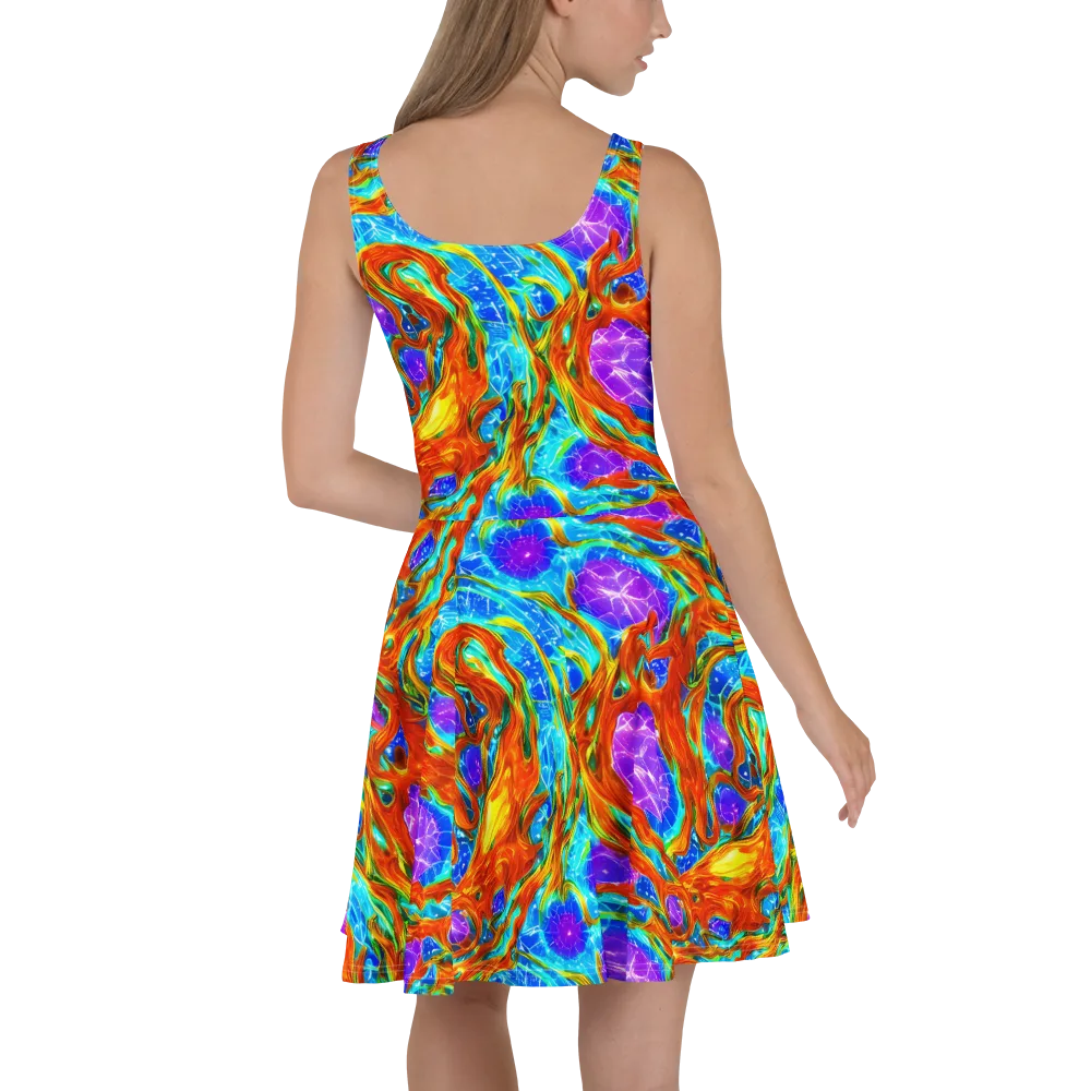 Prismatic Inferno on Skater Dress — Back