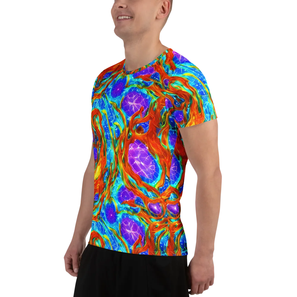 Prismatic Inferno on Men's Athletic T-Shirt — Left