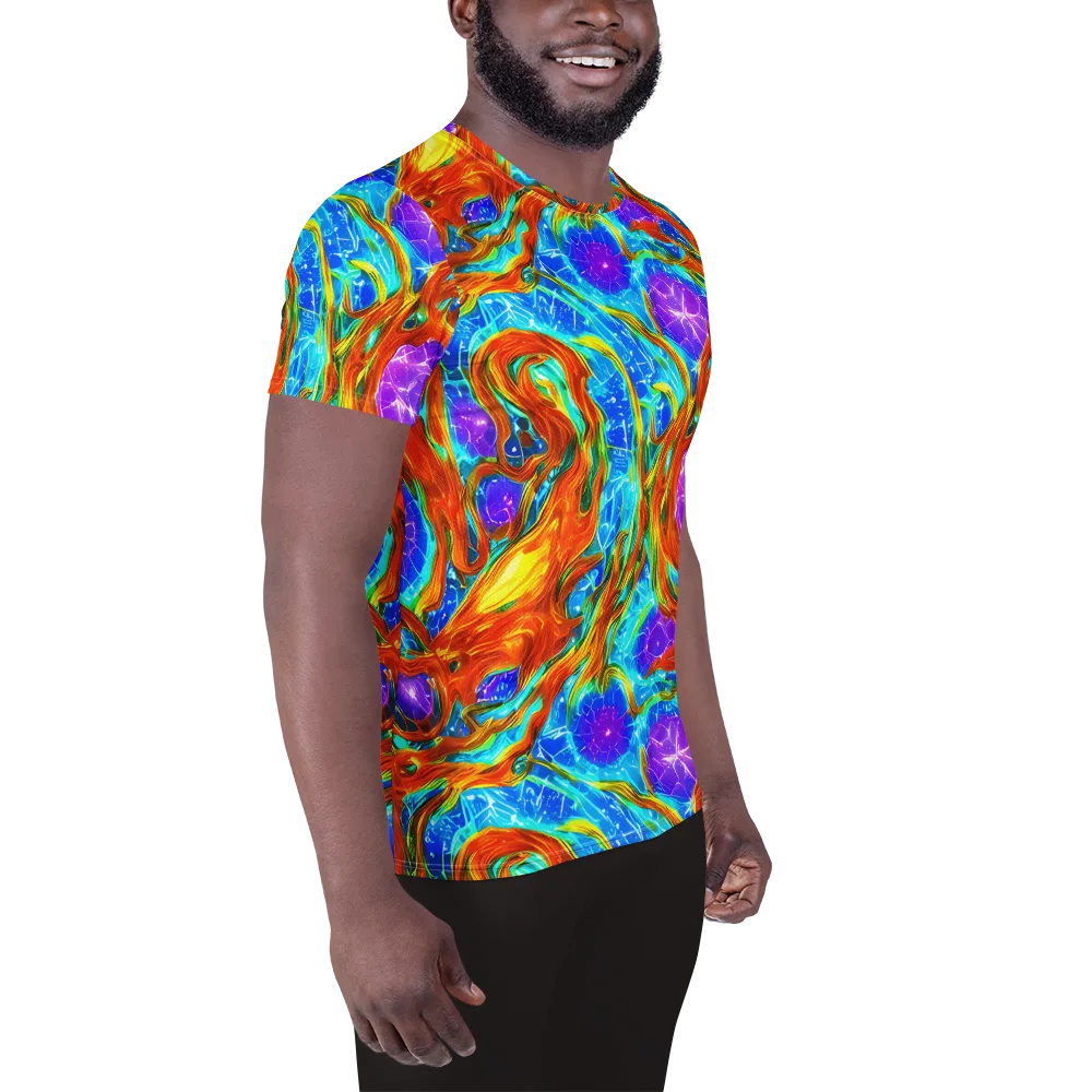 Prismatic Inferno on Men's Athletic T-Shirt — Right