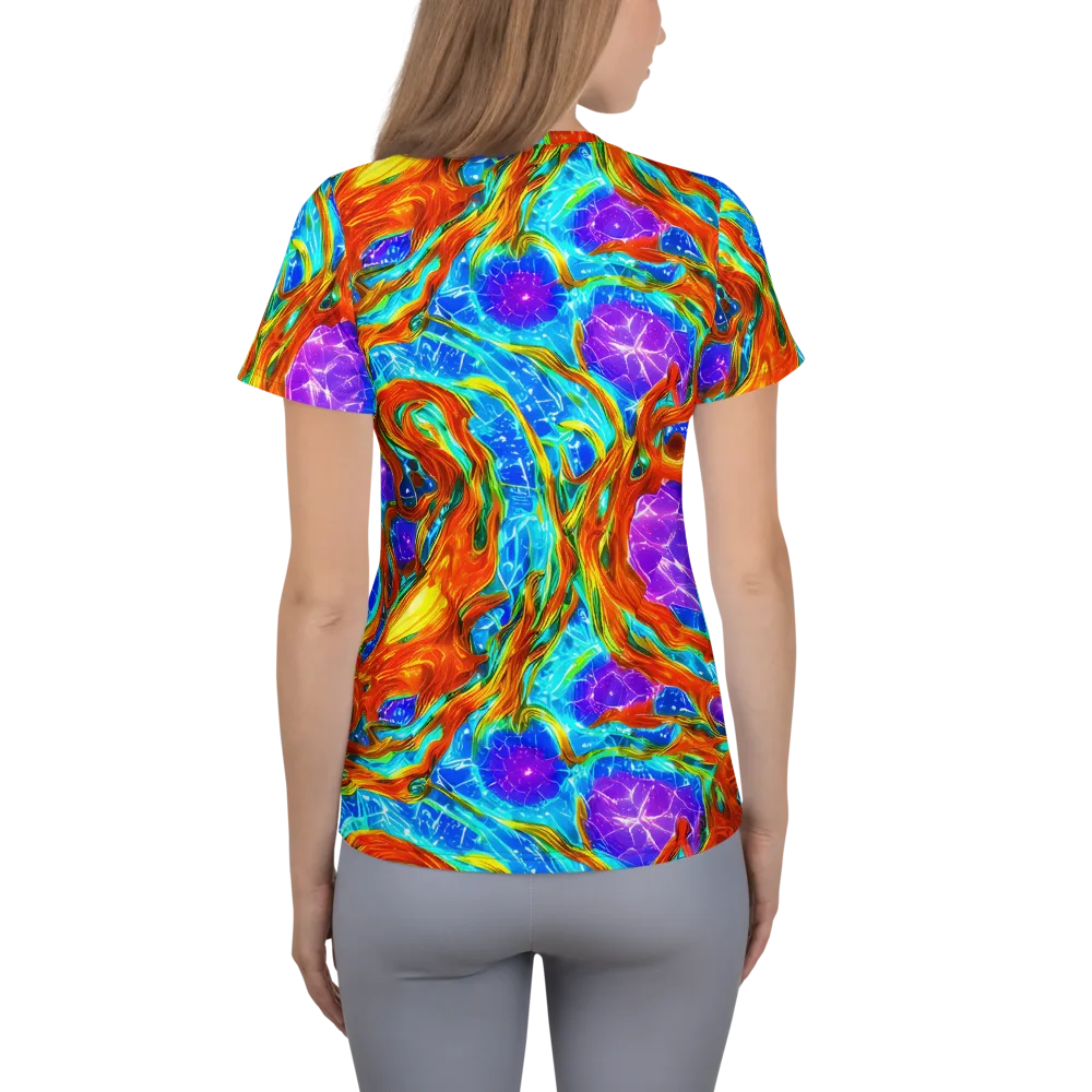 Prismatic Inferno on Women's Athletic T-Shirt — Back