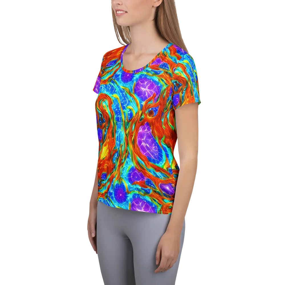 Prismatic Inferno on Women's Athletic T-Shirt — Left