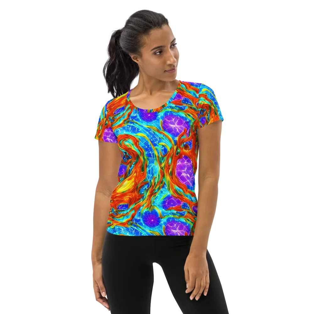 Prismatic Inferno on Women's Athletic T-Shirt — Front