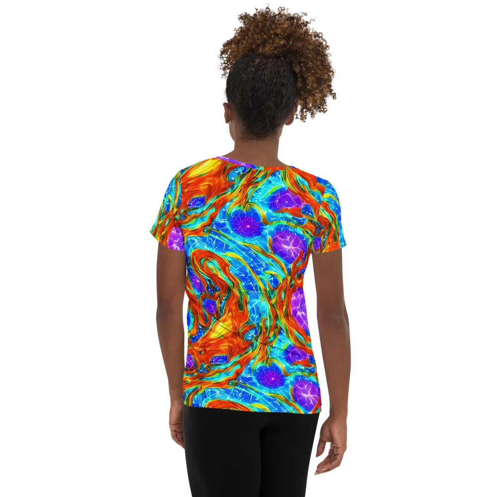 Prismatic Inferno on Women's Athletic T-Shirt — Back
