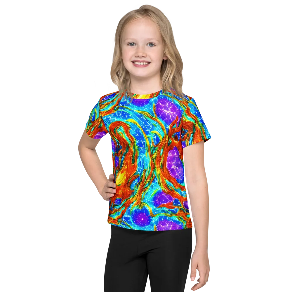 Prismatic Inferno on Kids Crew Neck T-Shirt — Front