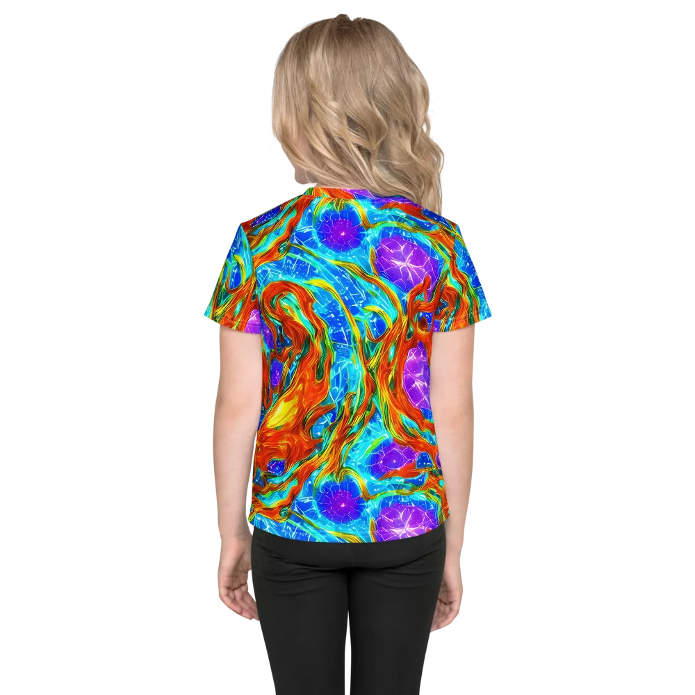 Prismatic Inferno on Kids Crew Neck T-Shirt — Back