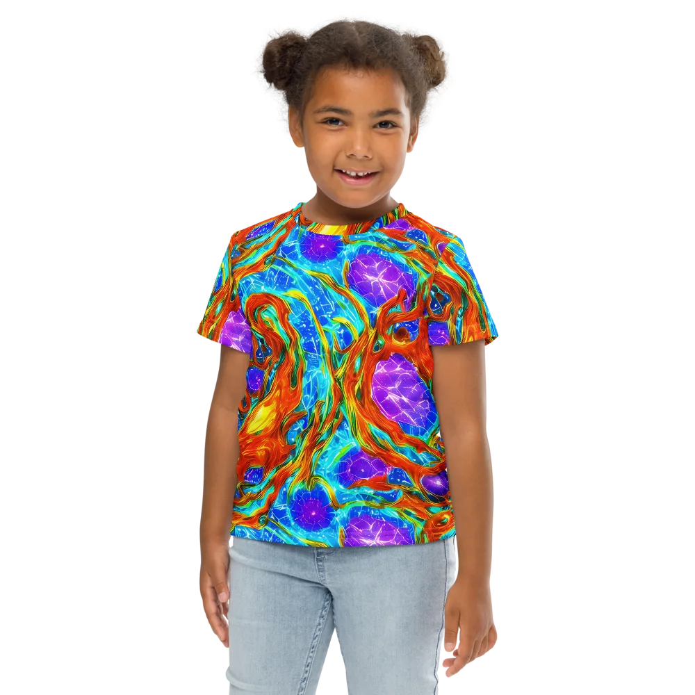 Prismatic Inferno on Kids Crew Neck T-Shirt — Front