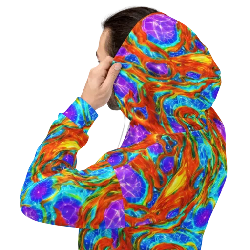 Prismatic Inferno on a Hoodie