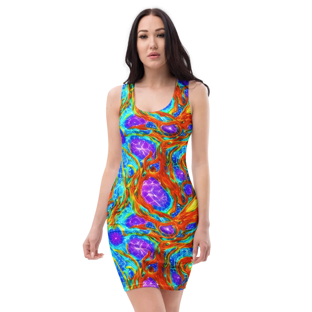 Prismatic Inferno on Bodycon Dress — Front