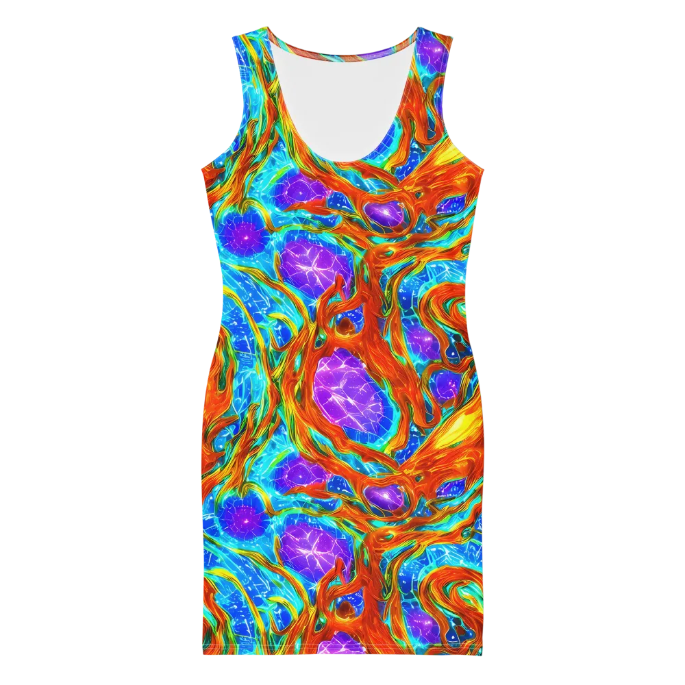 Prismatic Inferno on Bodycon Dress — Front