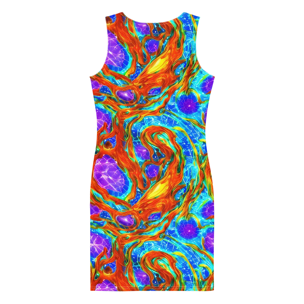 Prismatic Inferno on Bodycon Dress — Back