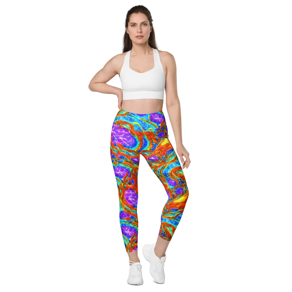 Prismatic Inferno on Leggings with Pockets — Front
