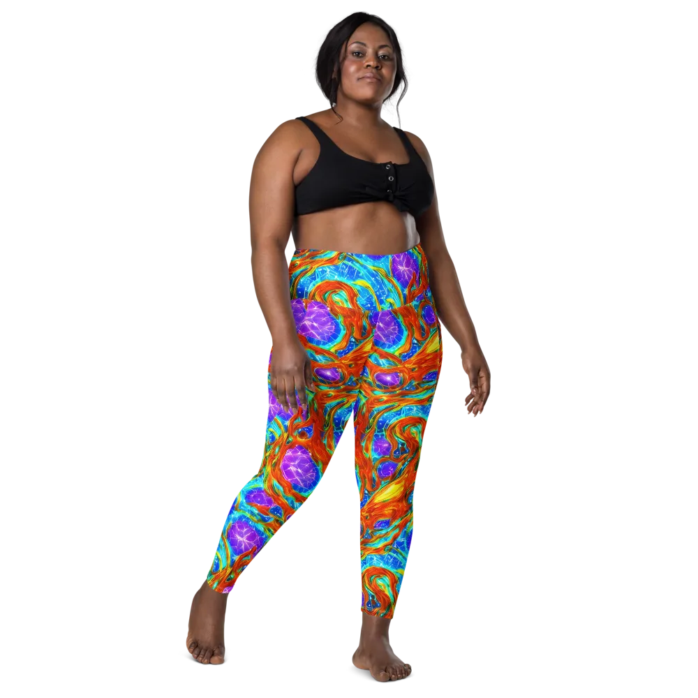 Prismatic Inferno on Leggings with Pockets — Front