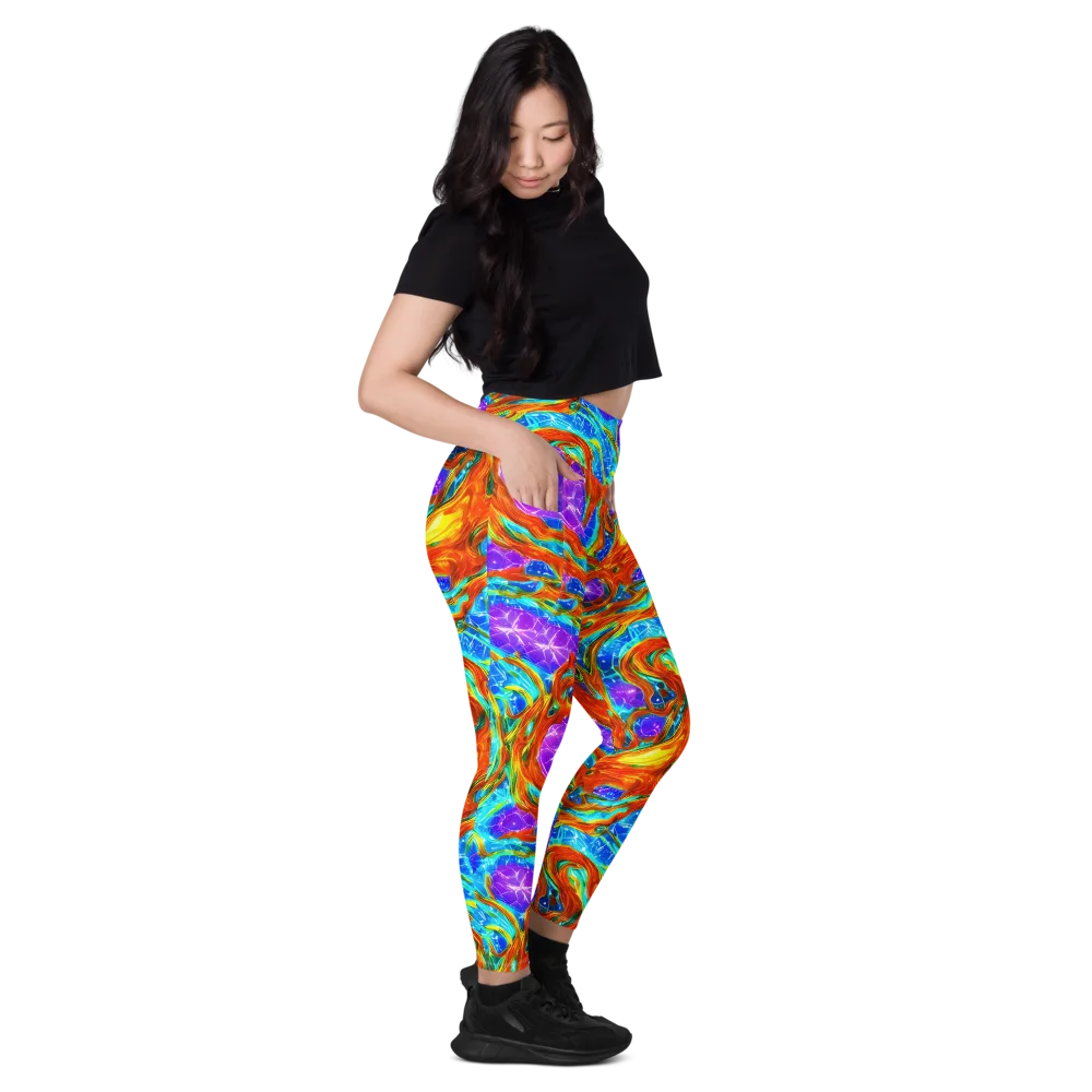 Prismatic Inferno on Leggings with Pockets — Right