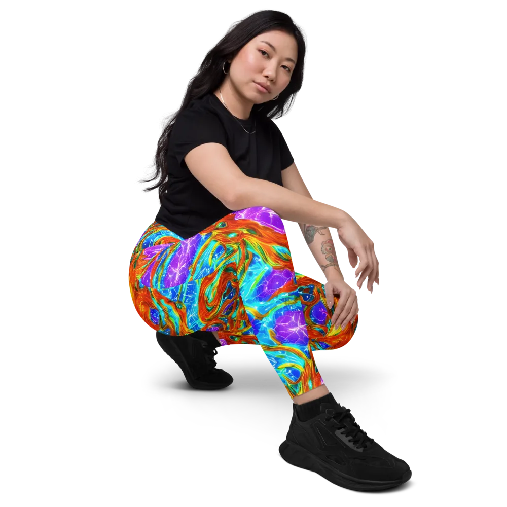 Prismatic Inferno on Leggings with Pockets — Right Front