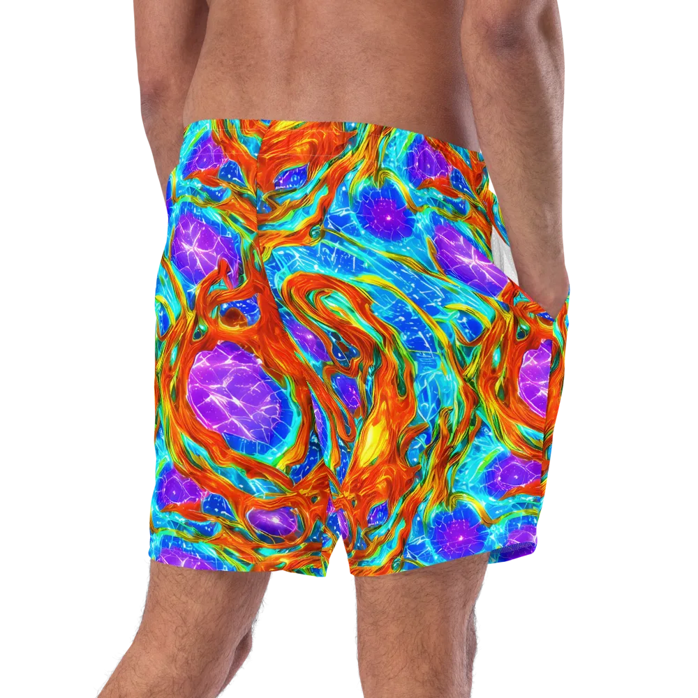 Prismatic Inferno on Swim Trunks — Right Back