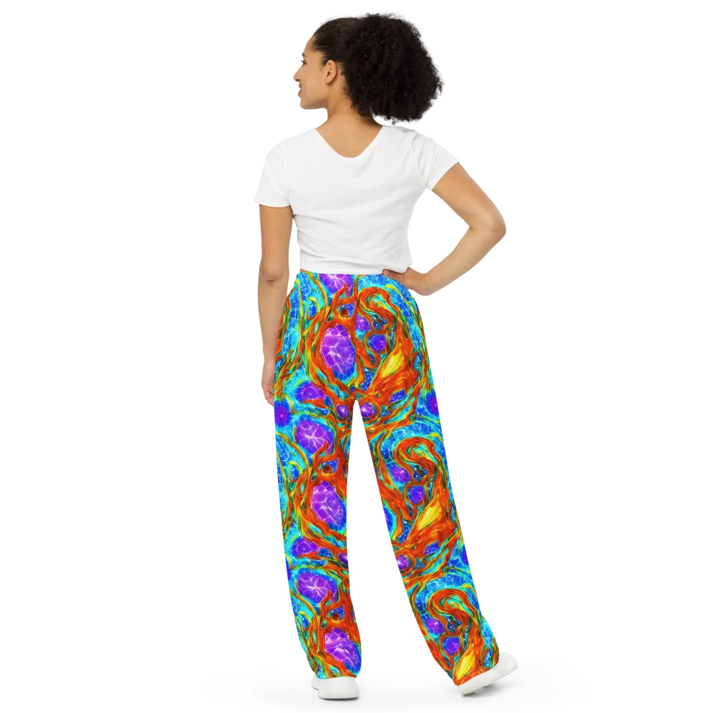 Prismatic Inferno on Wide-Leg Pants — Back