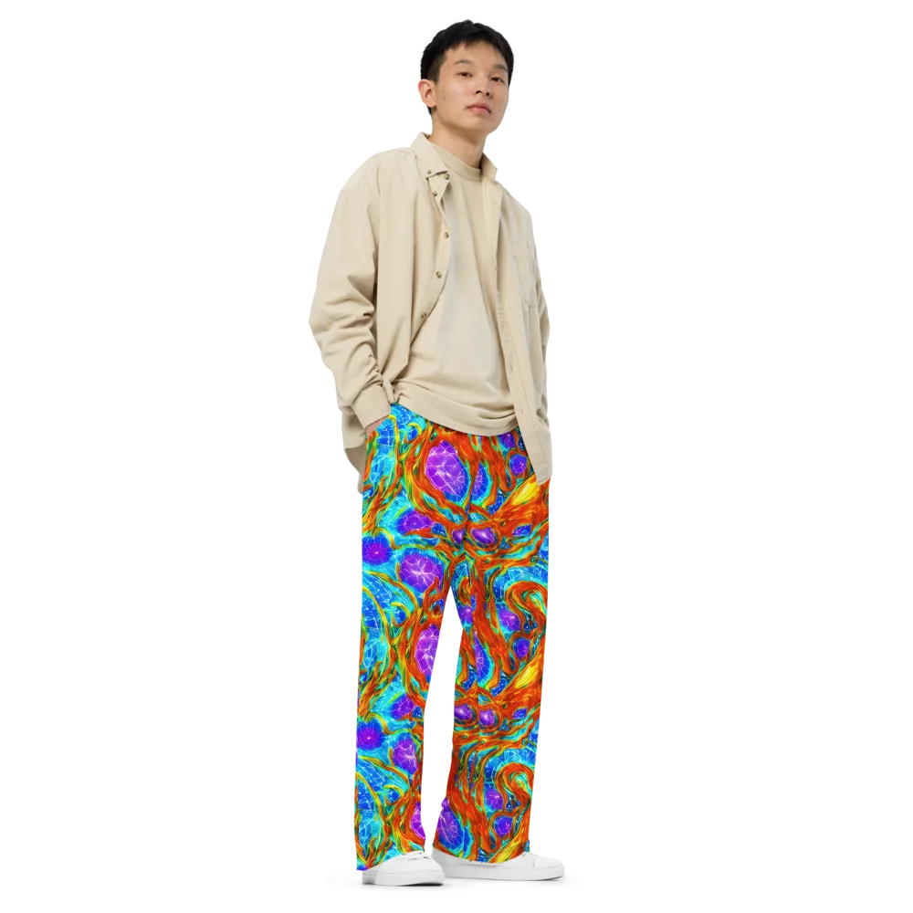 Prismatic Inferno on Wide-Leg Pants — Right Front