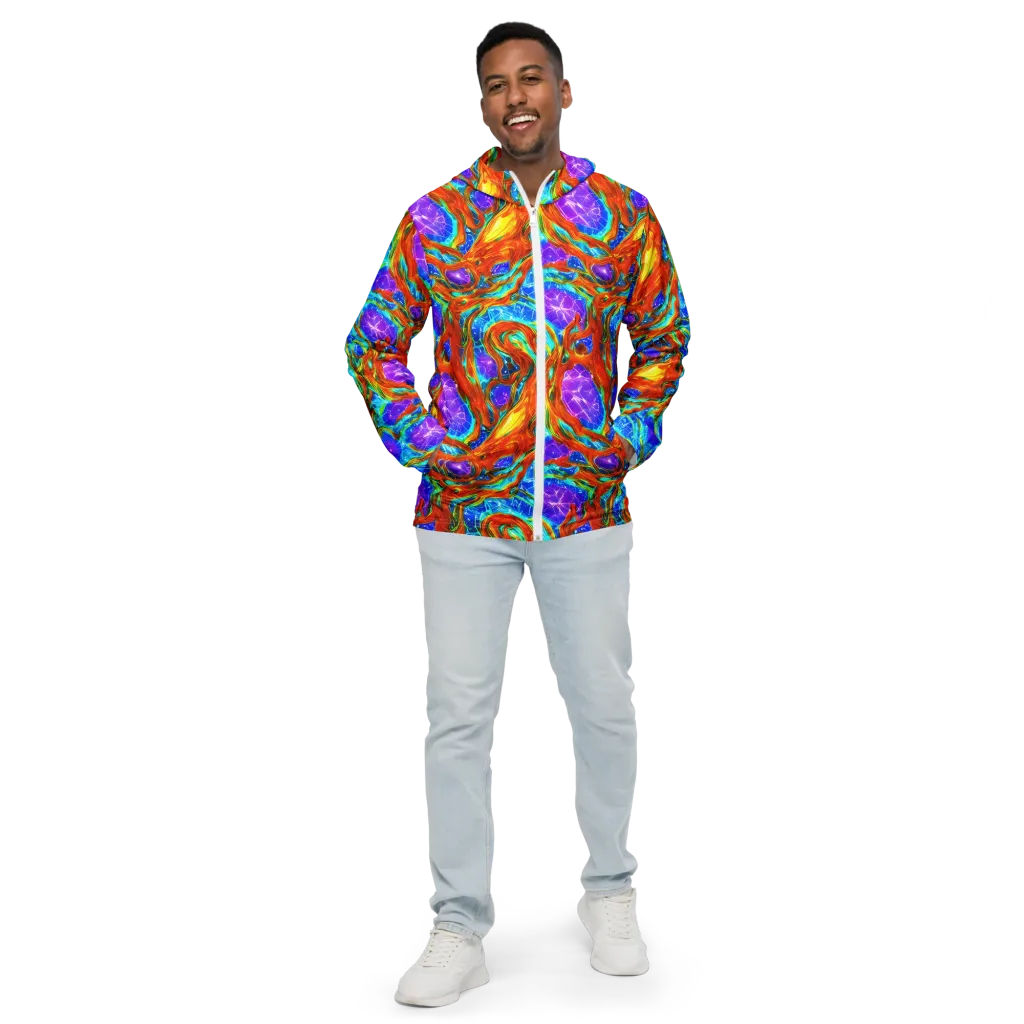Prismatic Inferno on Men's Windbreaker — Front