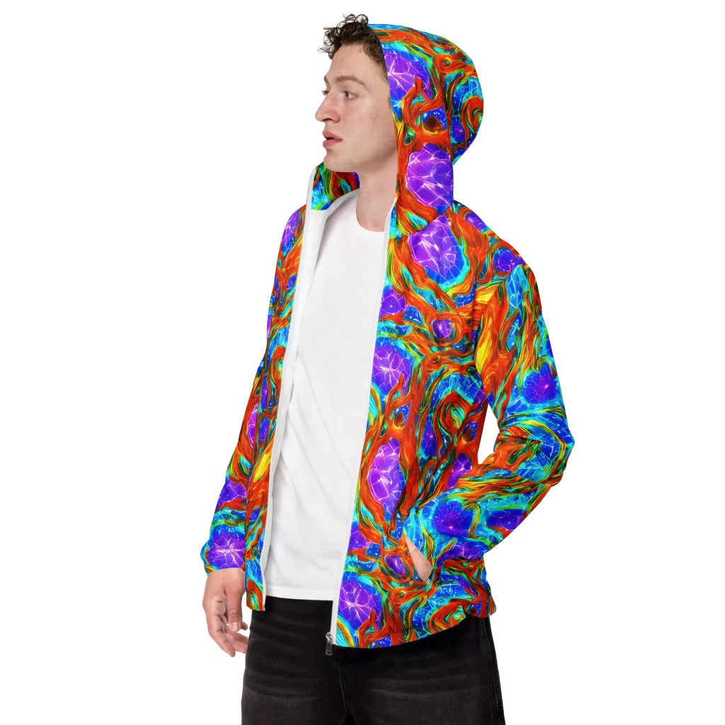 Prismatic Inferno on Men's Windbreaker — Left Front