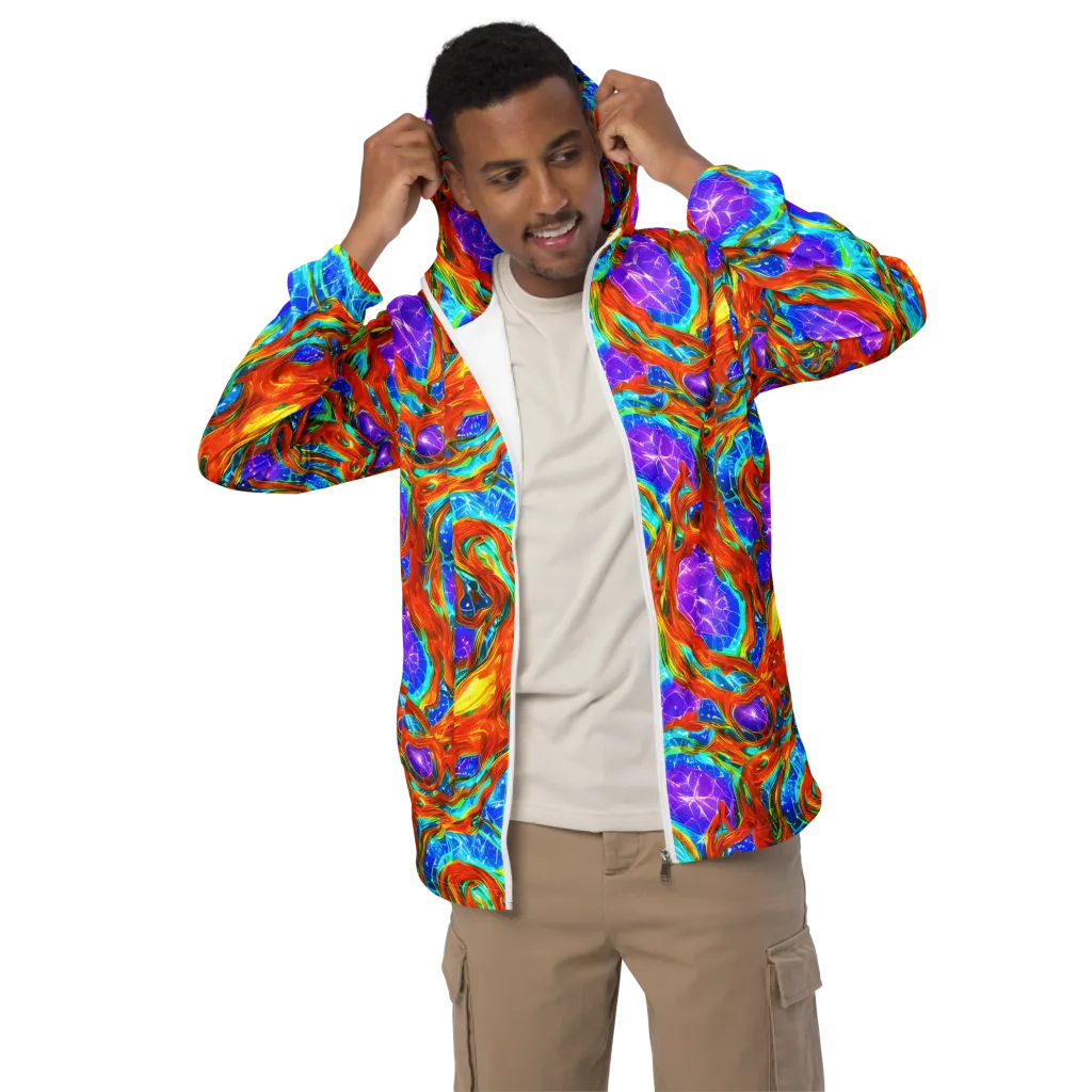 Prismatic Inferno on Men's Windbreaker — Front