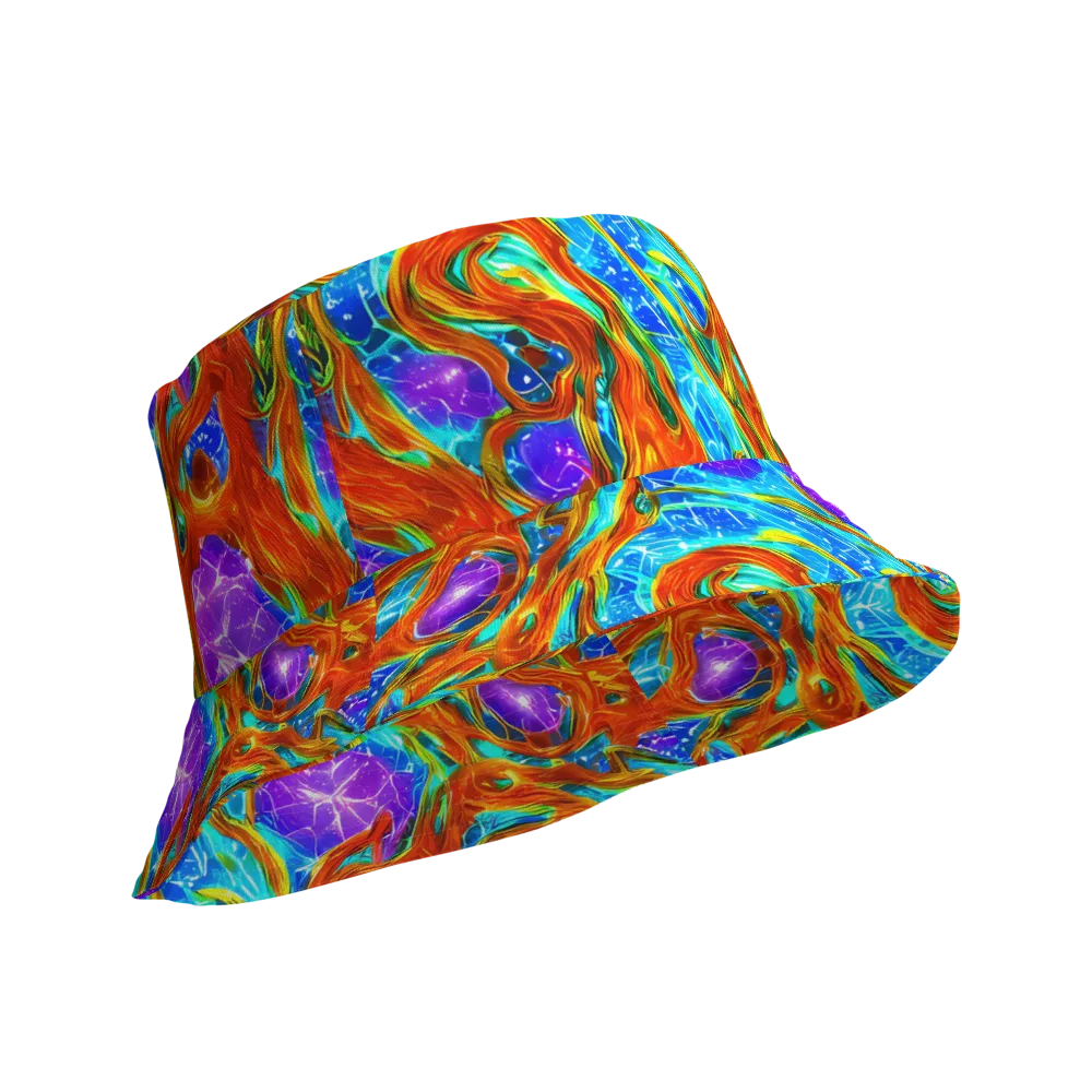 Prismatic Inferno on Reversible Bucket Hat — Product details Outside