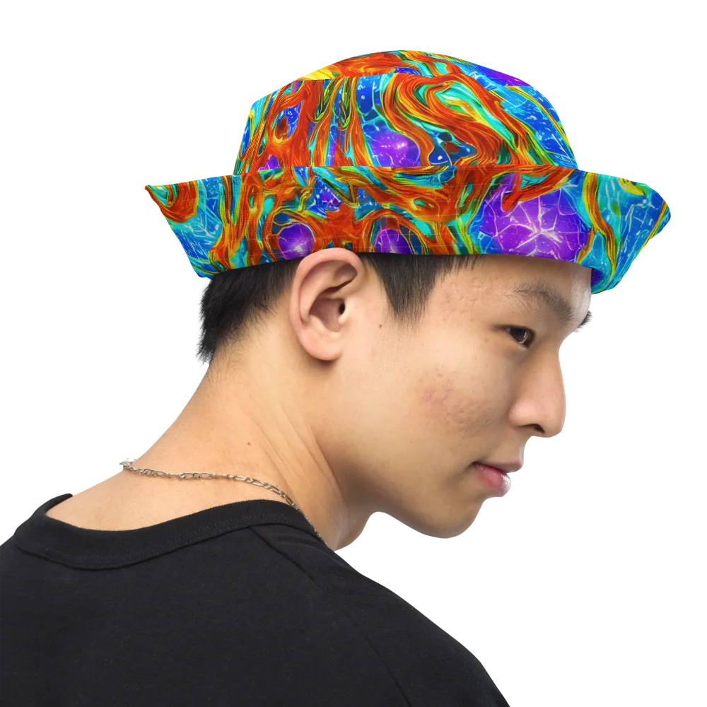 Prismatic Inferno on Reversible Bucket Hat — Right Outside