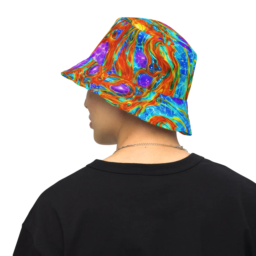 Prismatic Inferno on Reversible Bucket Hat — Back Inside