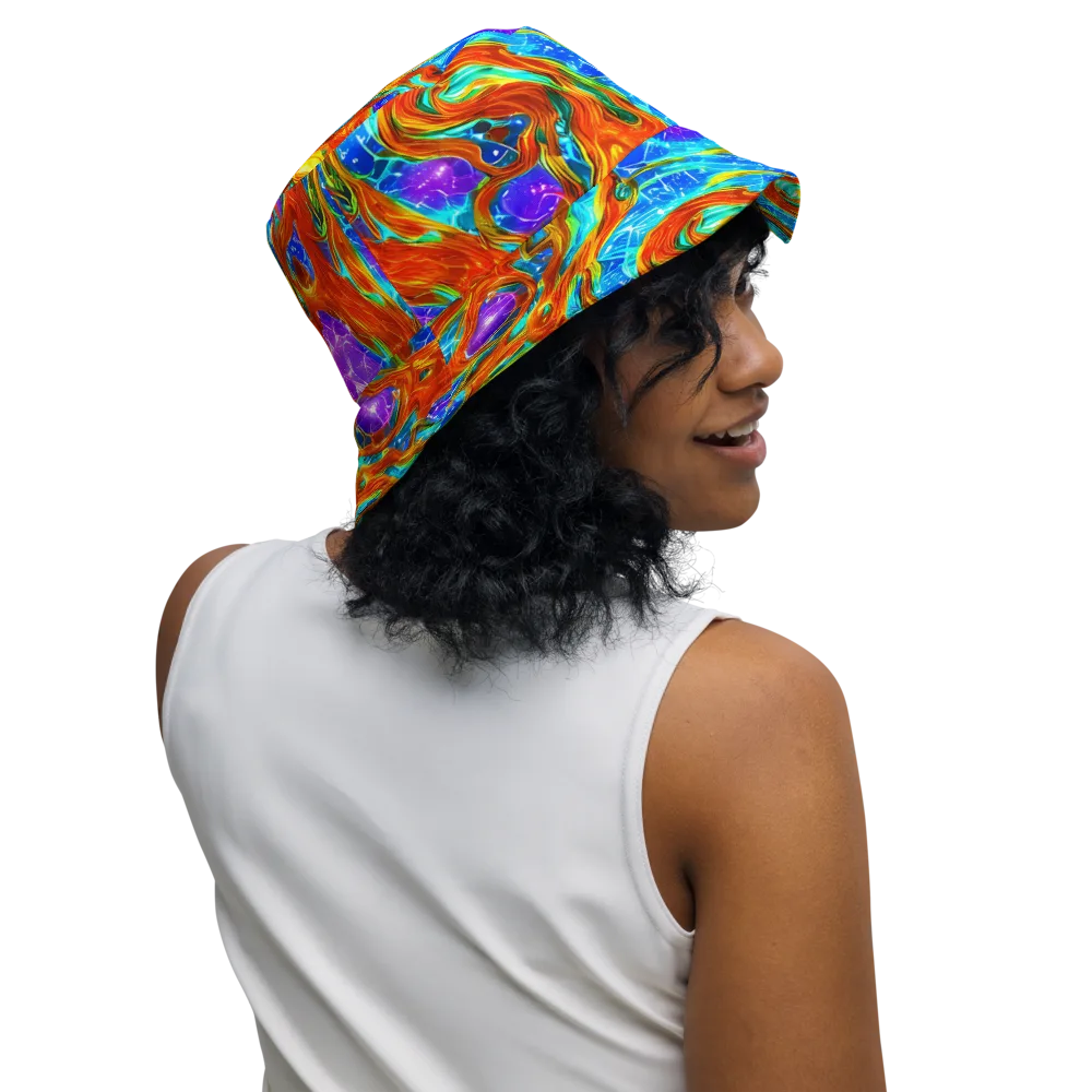 Prismatic Inferno on Reversible Bucket Hat — Right Outside