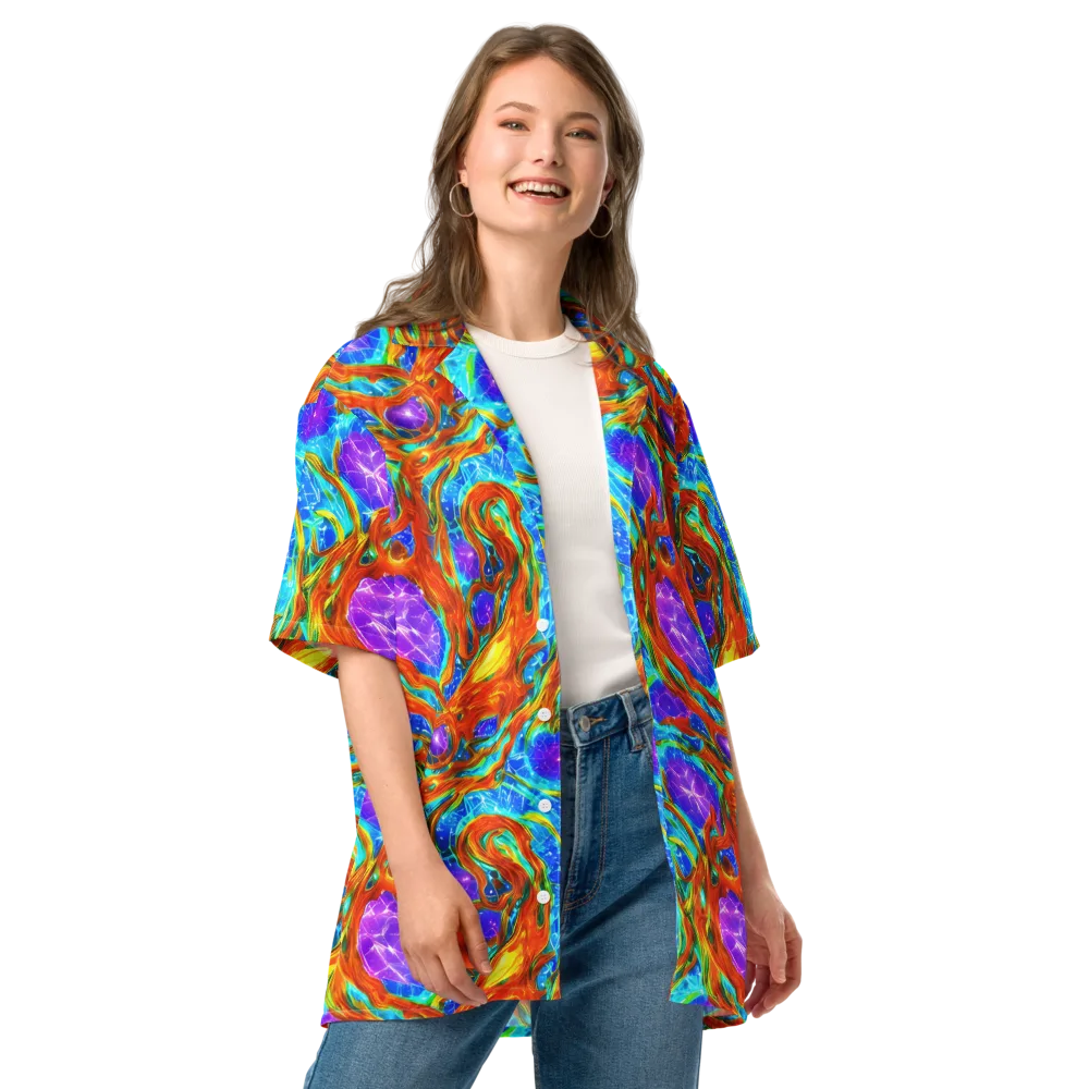Prismatic Inferno on Button Shirt — Front