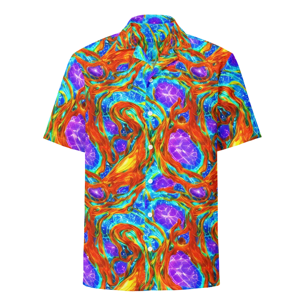 Prismatic Inferno on Button Shirt — Front