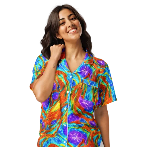 Prismatic Inferno on a Women's Short Sleeve Pajama Top