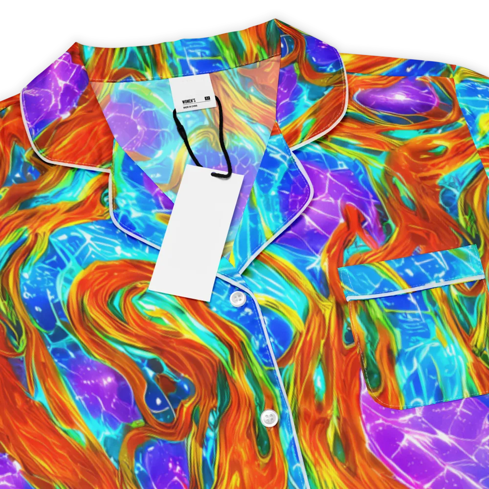 Prismatic Inferno on Women's Short Sleeve Pajama Top — Product details