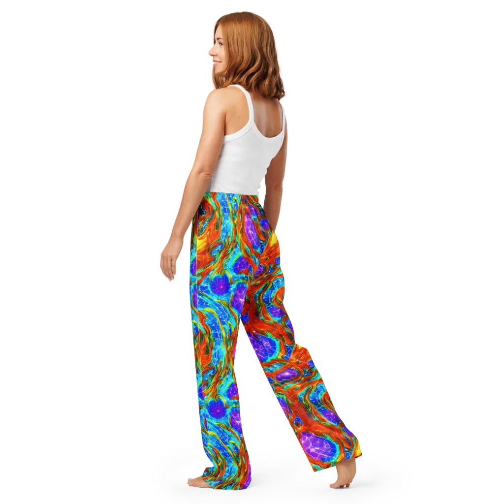 Prismatic Inferno on Women's Pajama Pants — Back