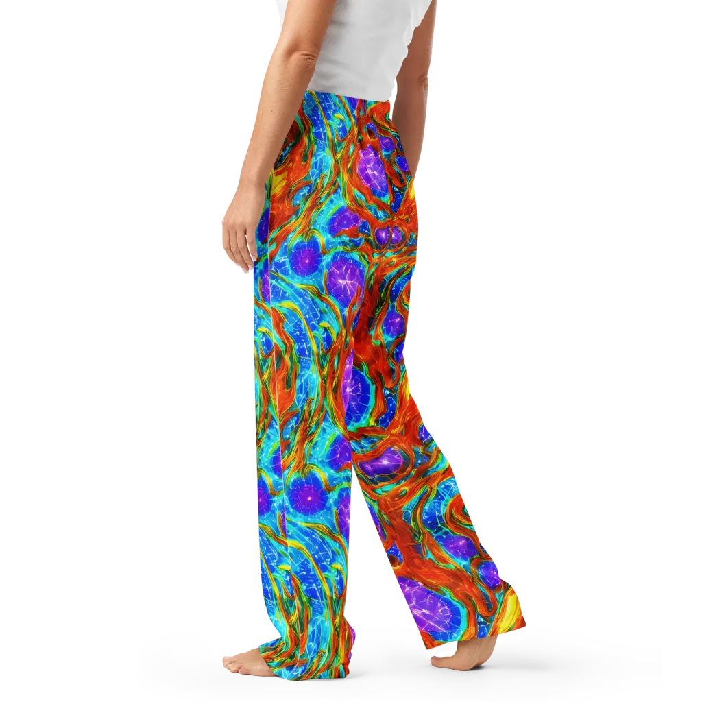 Prismatic Inferno on Women's Pajama Pants — Left