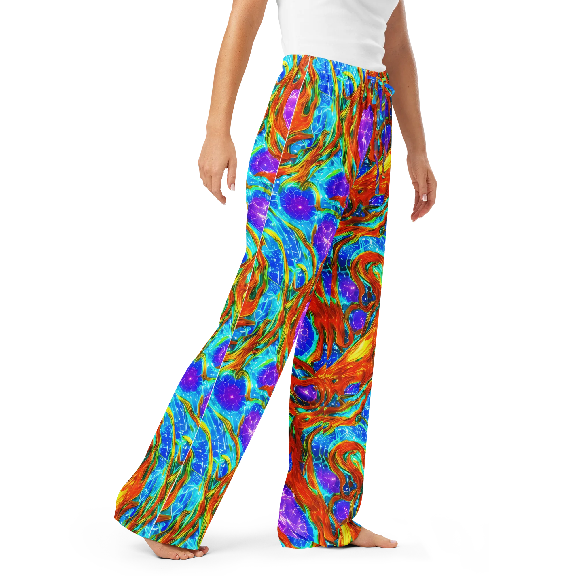 Prismatic Inferno on Women's Pajama Pants — Right Front