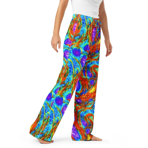 Prismatic Inferno on a Women's Pajama Pants