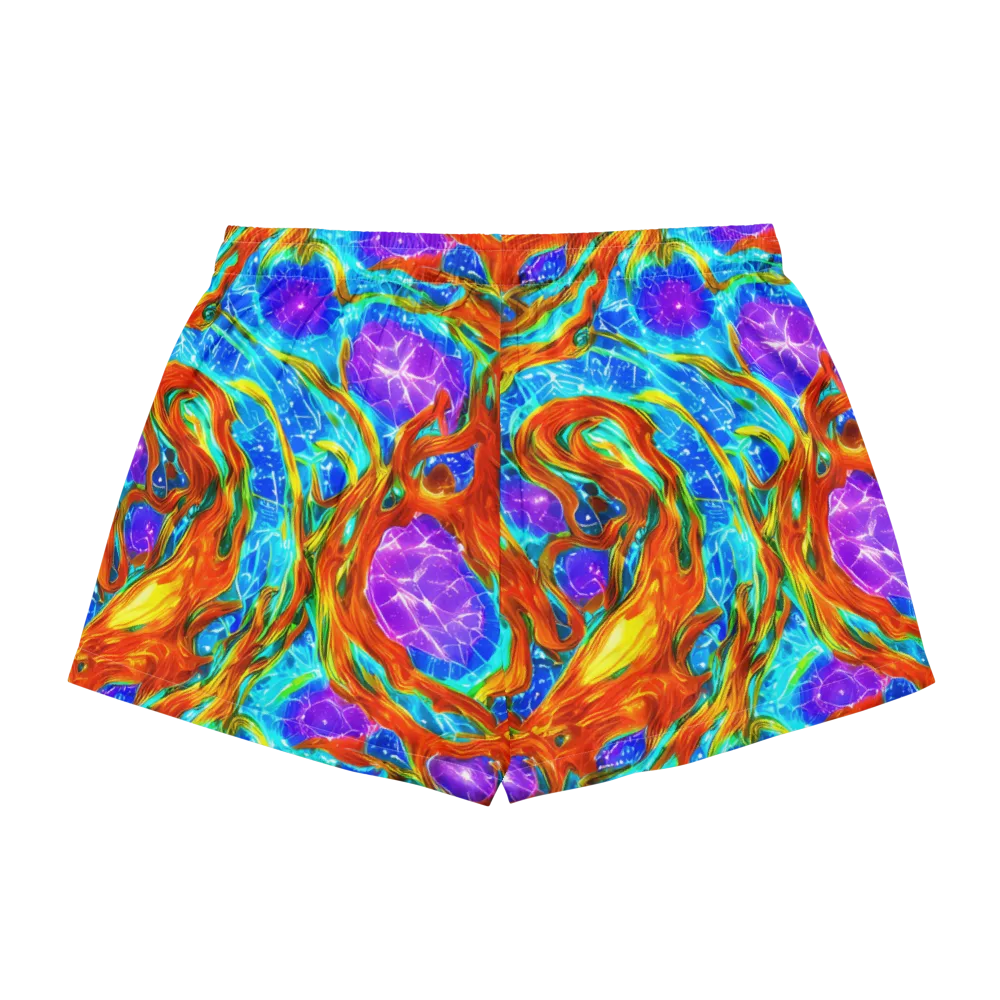 Prismatic Inferno on Women's Pajama Shorts — Back