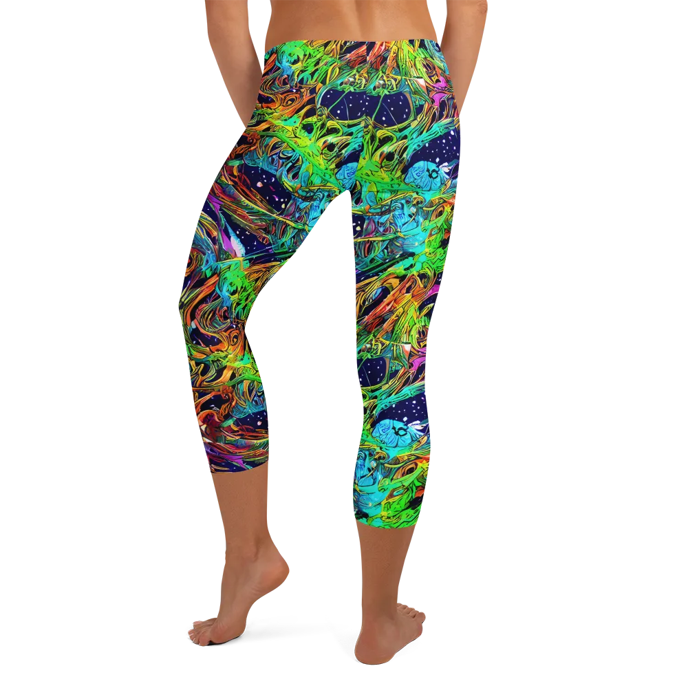 Neon Mythos on Capri Leggings — Back