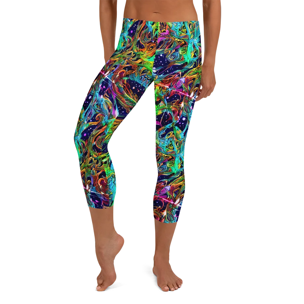 Neon Mythos on Capri Leggings — Front