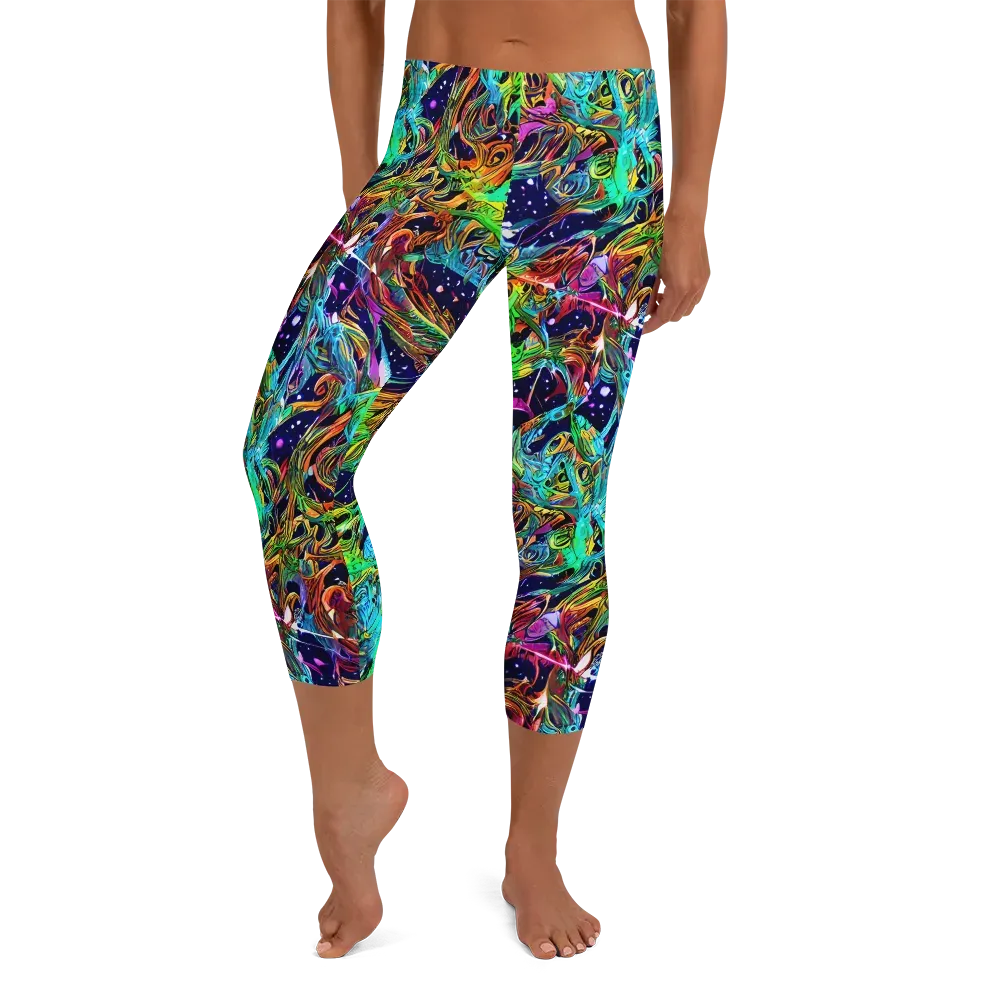 Neon Mythos on Capri Leggings — Front