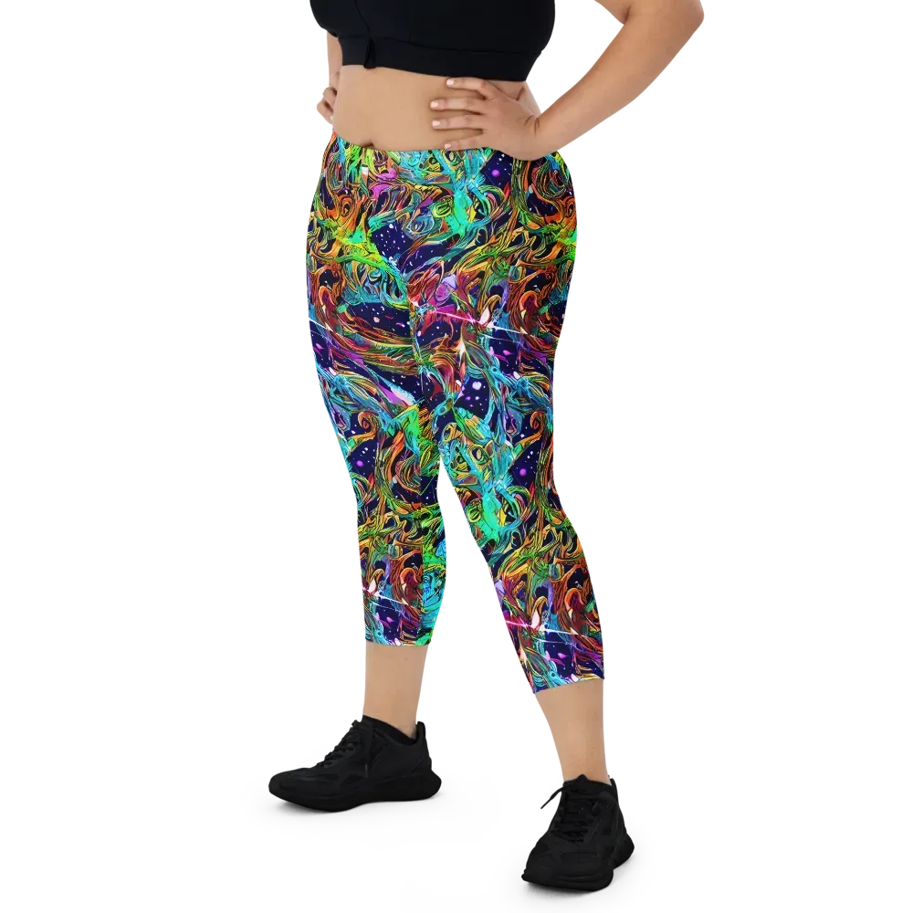 Neon Mythos on Capri Leggings — Front