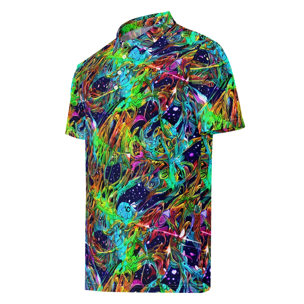 Neon Mythos on Men's Slim Fit Polo Shirt — Left Front