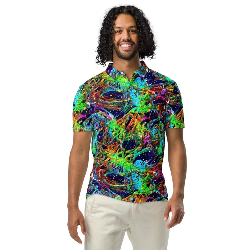 Neon Mythos on Men's Slim Fit Polo Shirt — Front