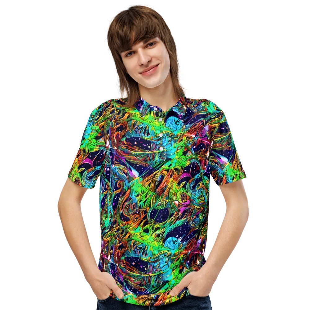Neon Mythos on Men's Slim Fit Polo Shirt — Front