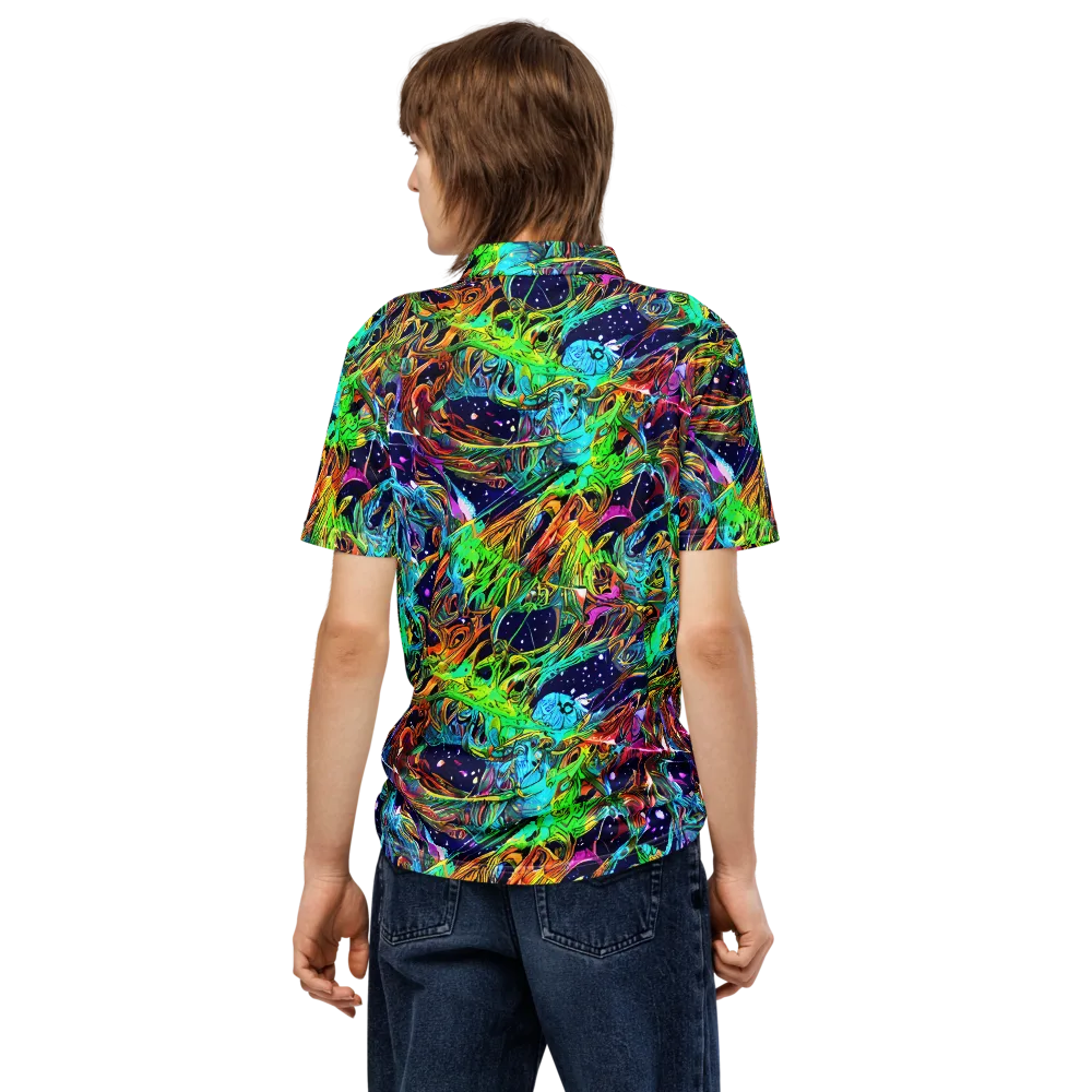 Neon Mythos on Men's Slim Fit Polo Shirt — Back