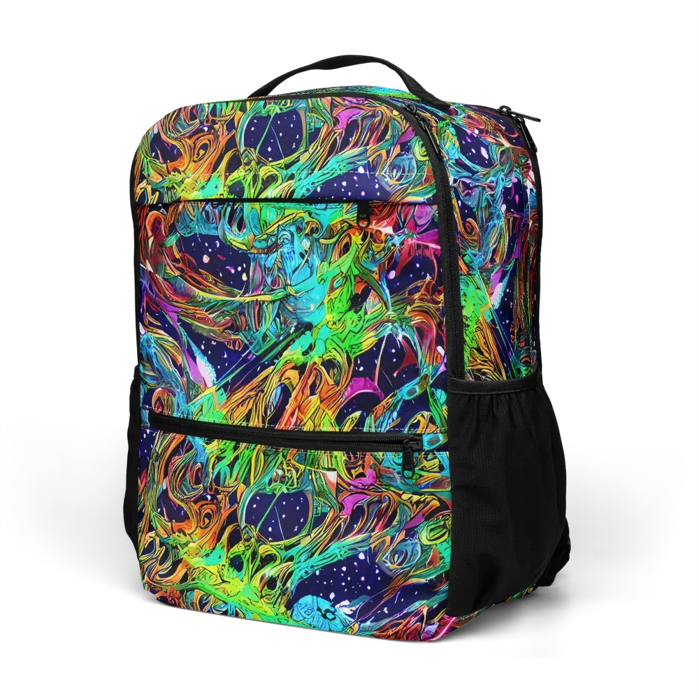Neon Mythos on Utility Backpack — Left Front