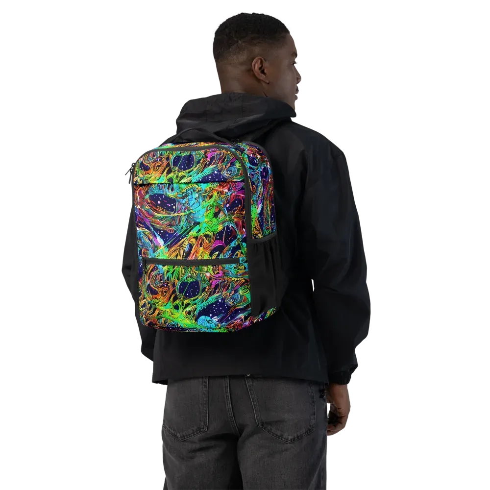 Neon Mythos on Utility Backpack — Back